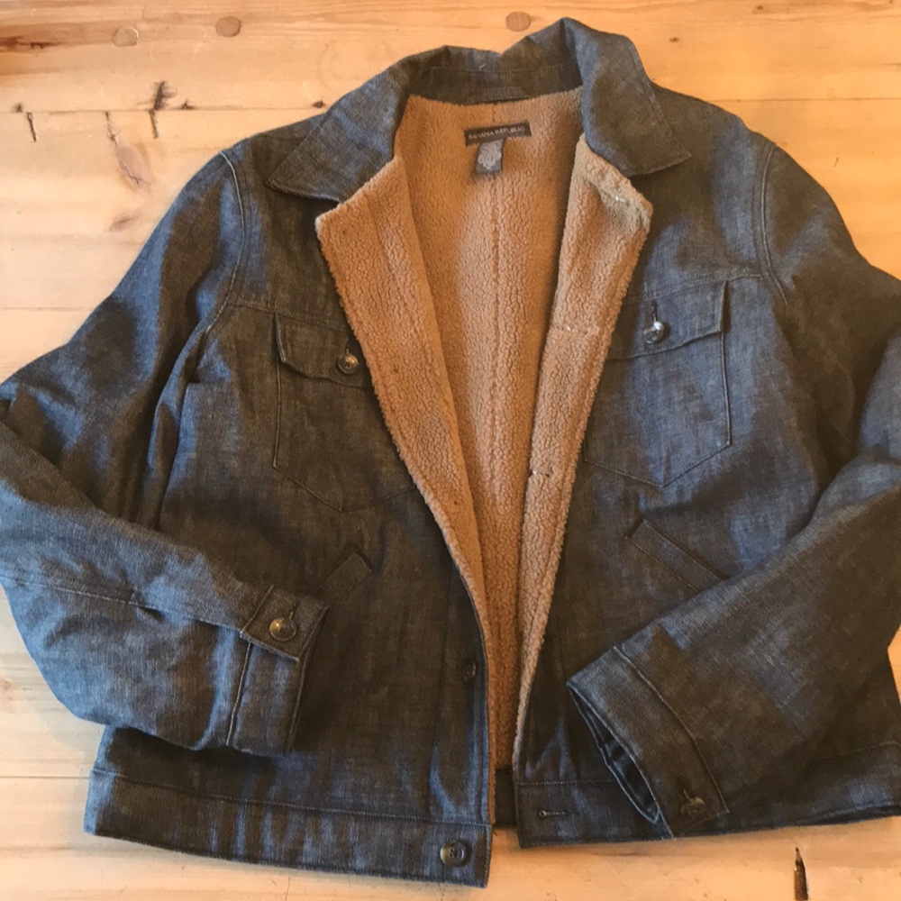 Banana Republic Fleece Jean Jacket